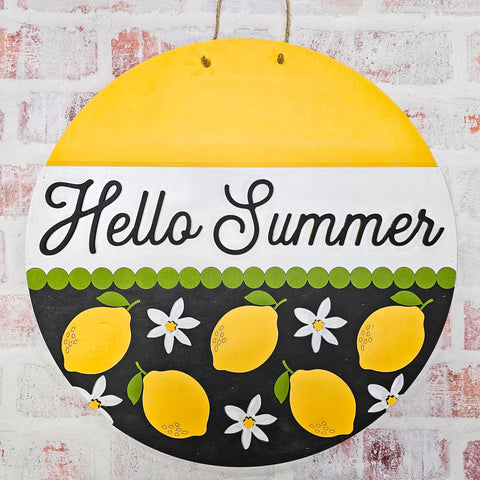 DIY Hello Summer Lemon Door Hanger