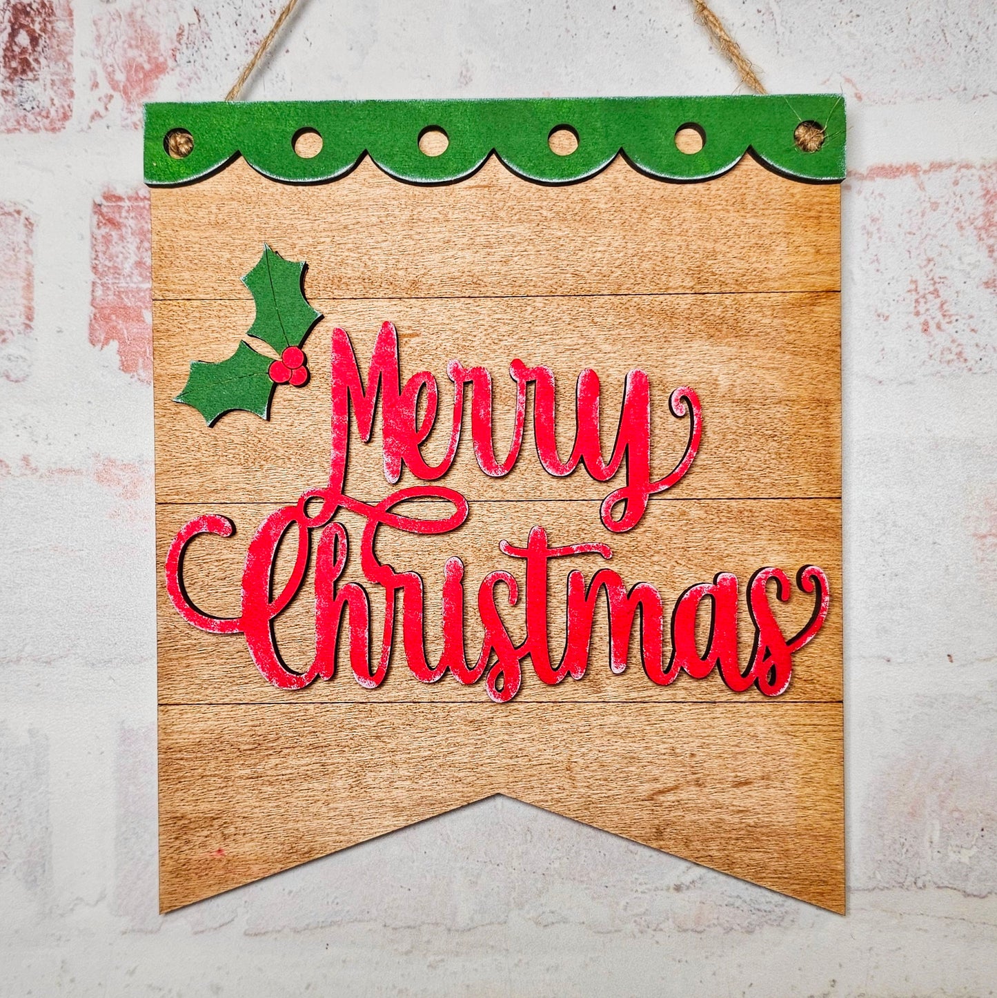 DIY Merry Christmas Hanging Sign