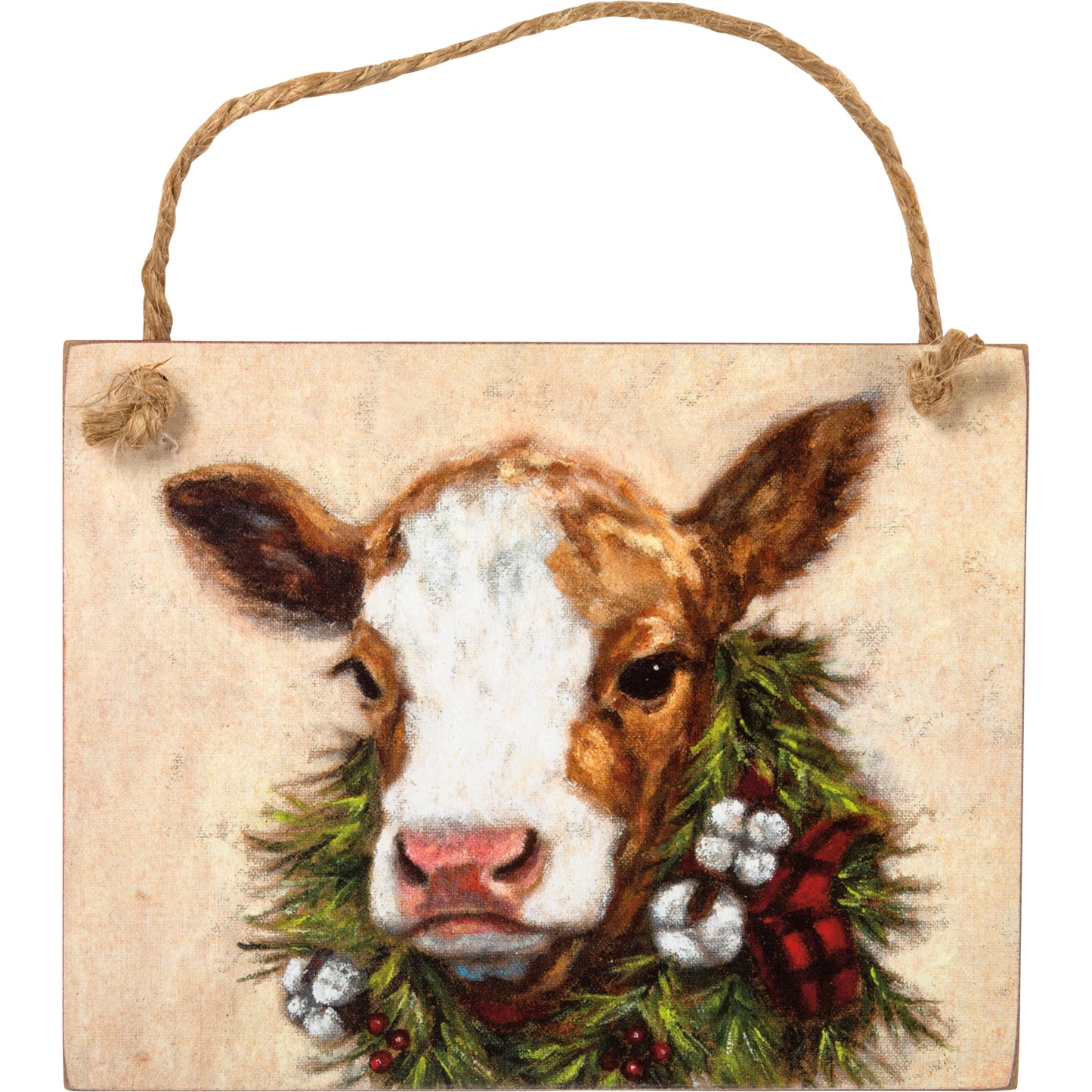 Tan Calf Merry Farm Ornament