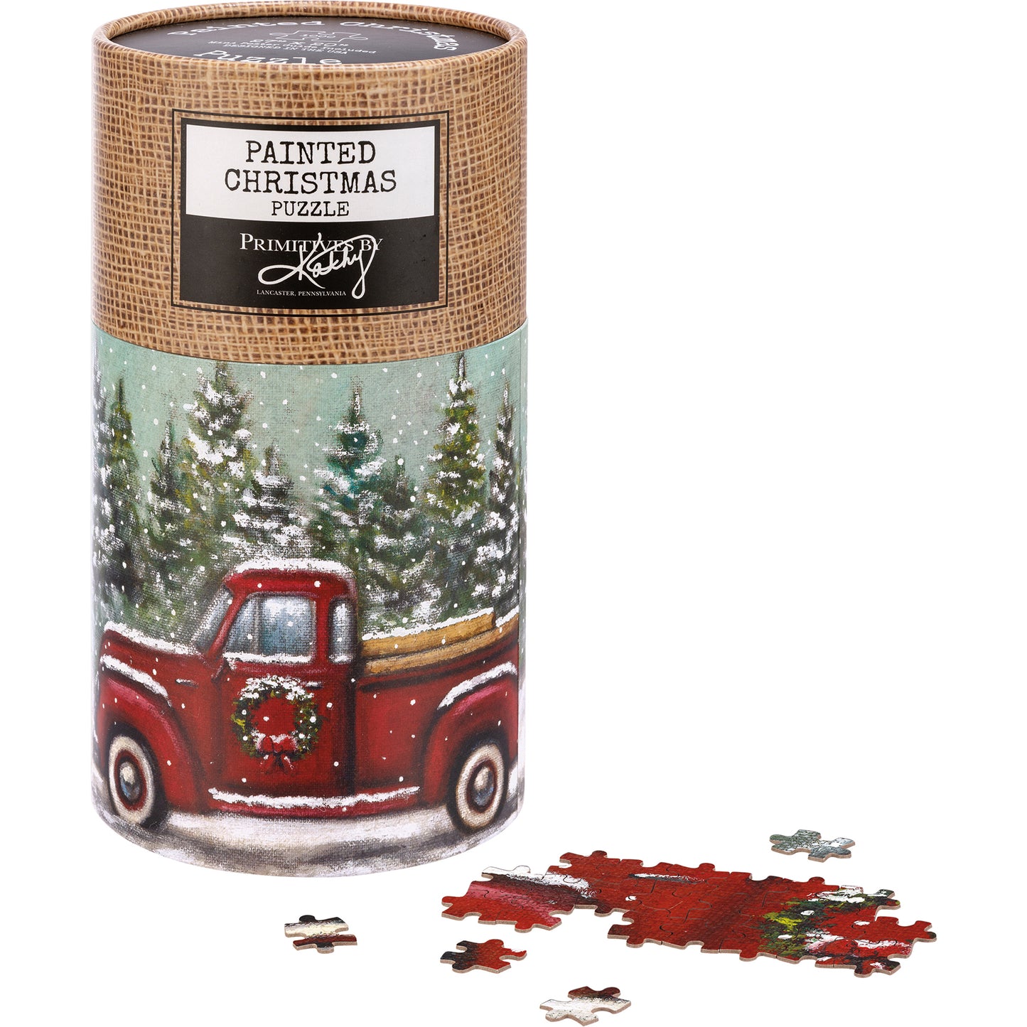 Winter Red Truck Puzzle