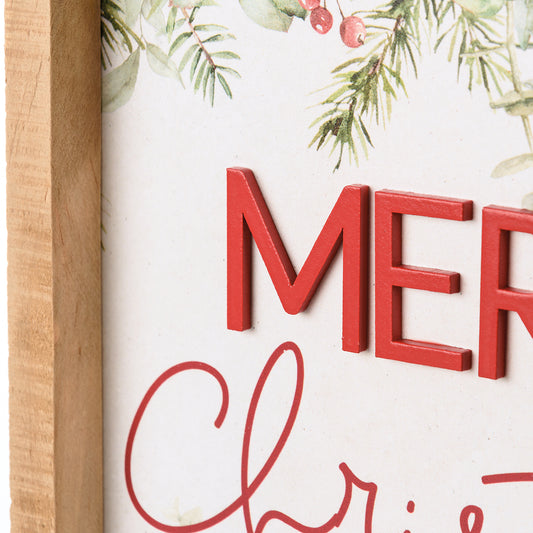 Merry Christmas Inset Box Sign
