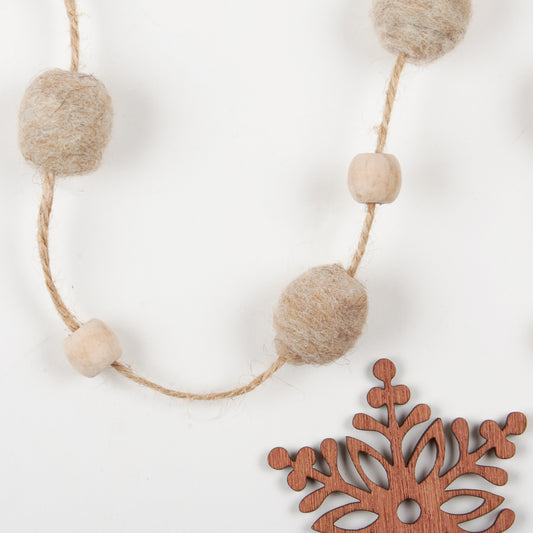 Felt Snowflake And Tassel Garland