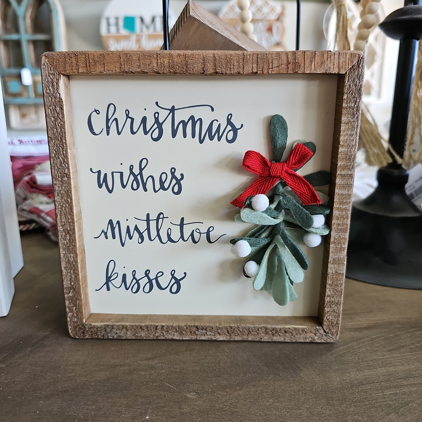 Mistletoe Felt Flower Sign