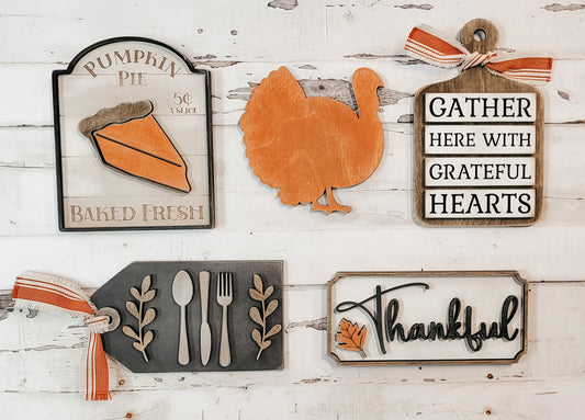 DIY Gather Here Thanksgiving Tier Tray Set