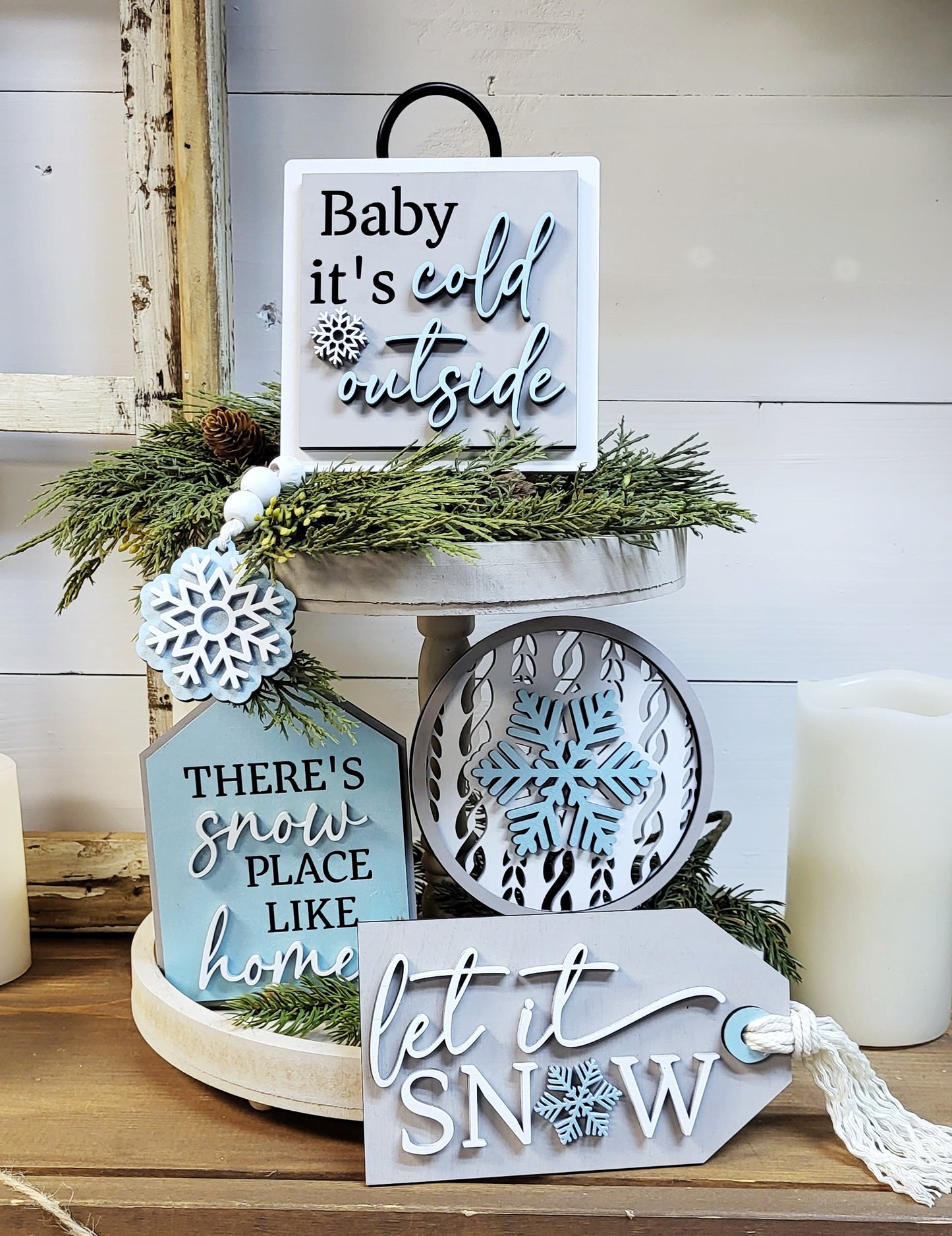 DIY Baby Its Cold Tier Tray Set