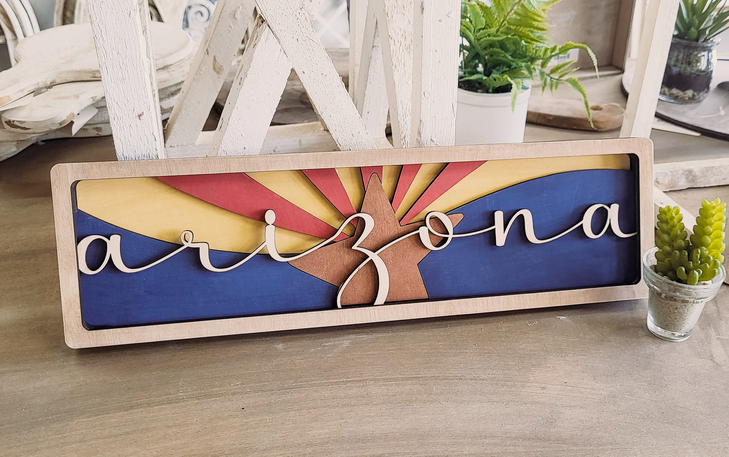 DIY Mini Arizona Flag Shelf Sitter
