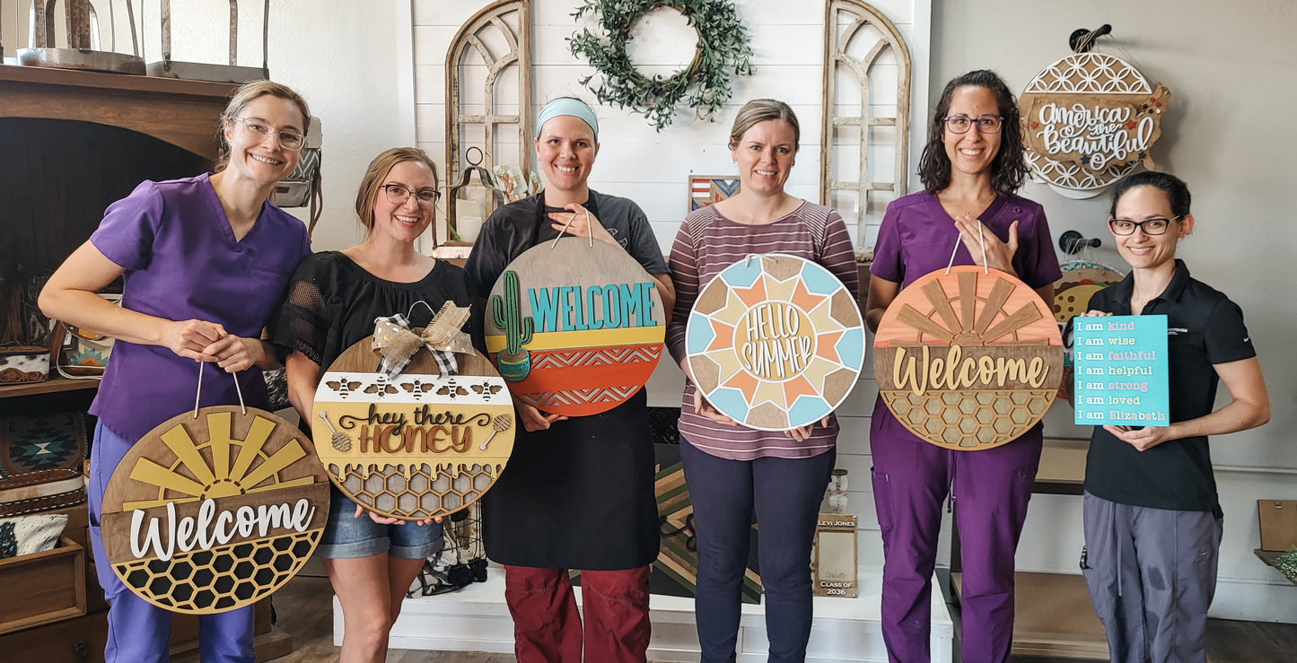 DIY Windmill Welcome Door Hanger