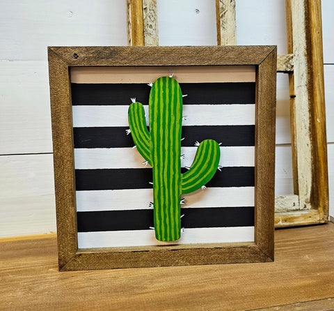 DIY Framed Cactus Sign