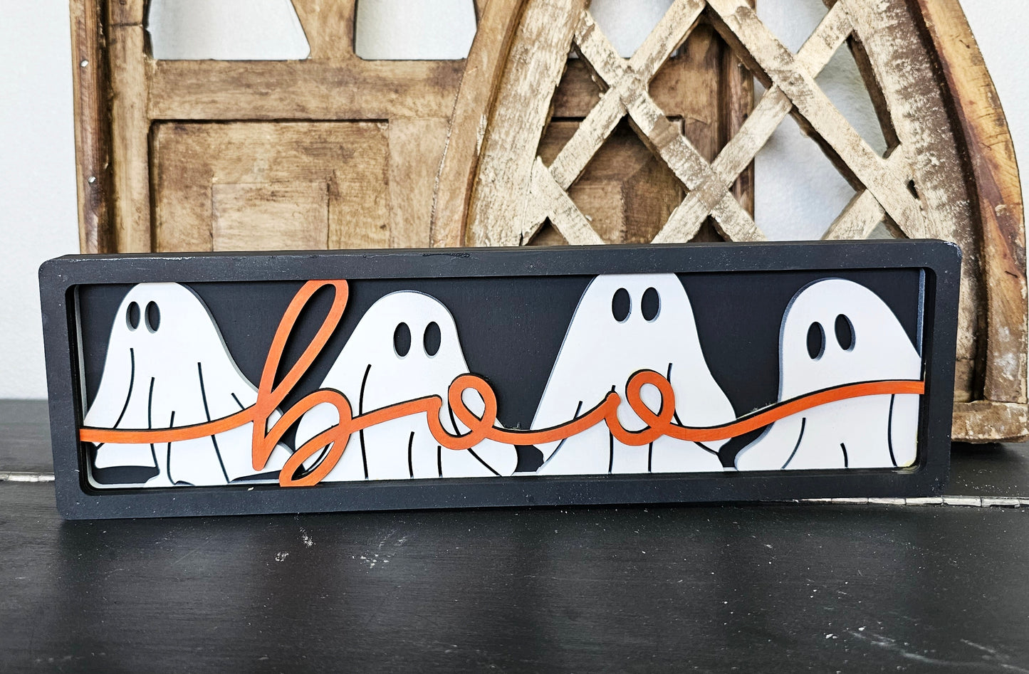 DIY Boo Ghosts Chunky Shelf Sitter