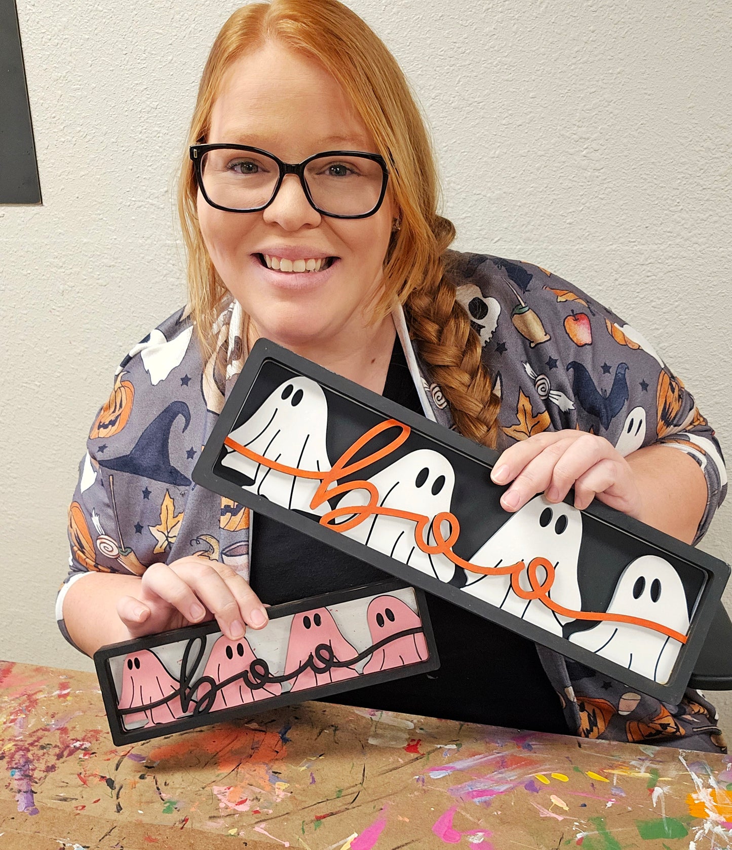 DIY Kit Mini Boo Ghosts Chunky Shelf Sitter