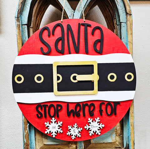 DIY Personalized Santa Stop Here Door Hanger