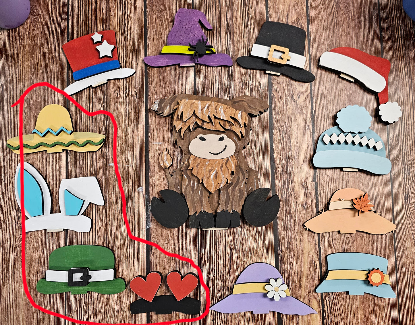 DIY Kit Hats Holiday 2 Interchangeable Highland