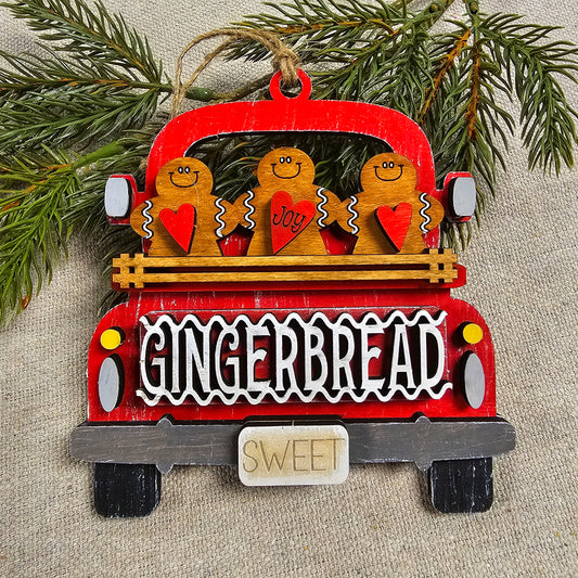 DIY Kit Gingerbread Truck Ornament