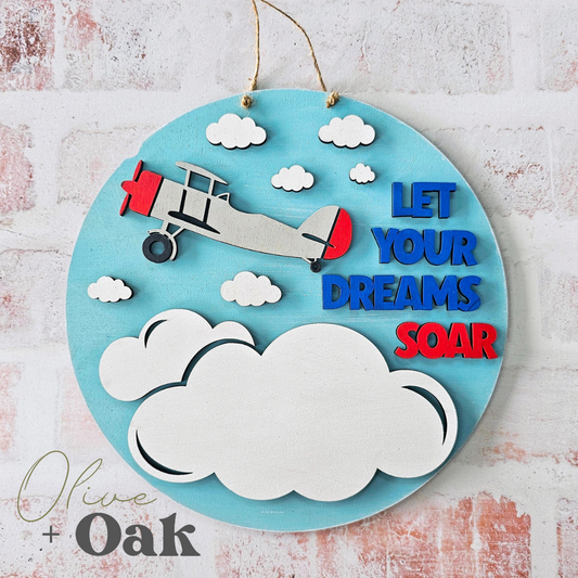 DIY Let Your Dreams Soar Airplane Round Hanger