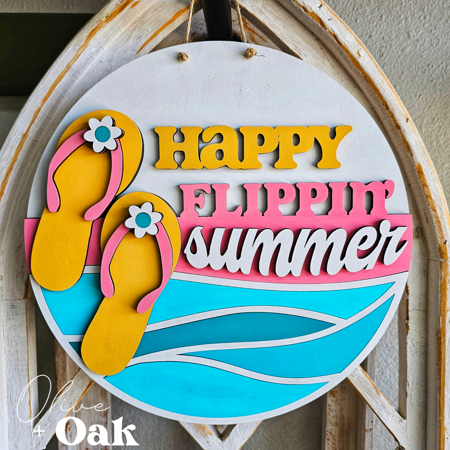 DIY Happy Flippin' Summer Door Hanger