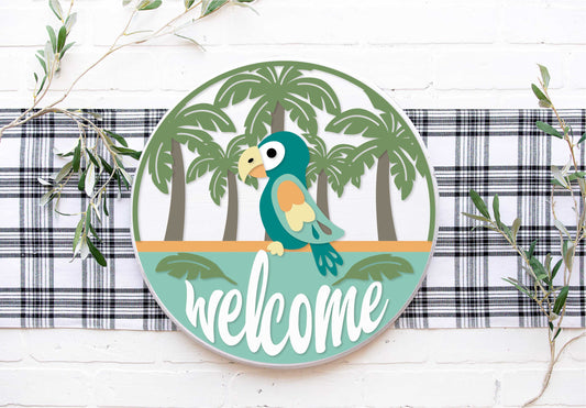 DIY Parrot Welcome Door Hanger