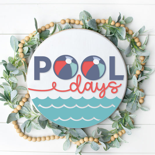 DIY Pool Days Door Hanger