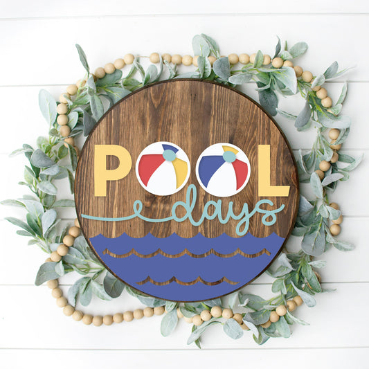 DIY Pool Days Door Hanger