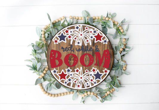 DIY Red White & Boom Door Hanger