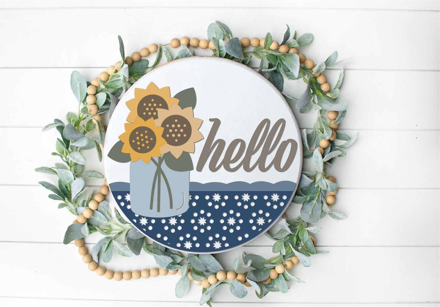 DIY Sunflowers in A Mason Jar Door Hanger