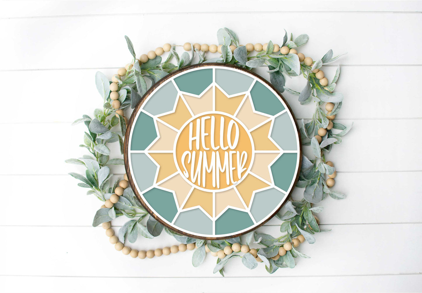 DIY Hello Summer Sun Quilt Door Hanger