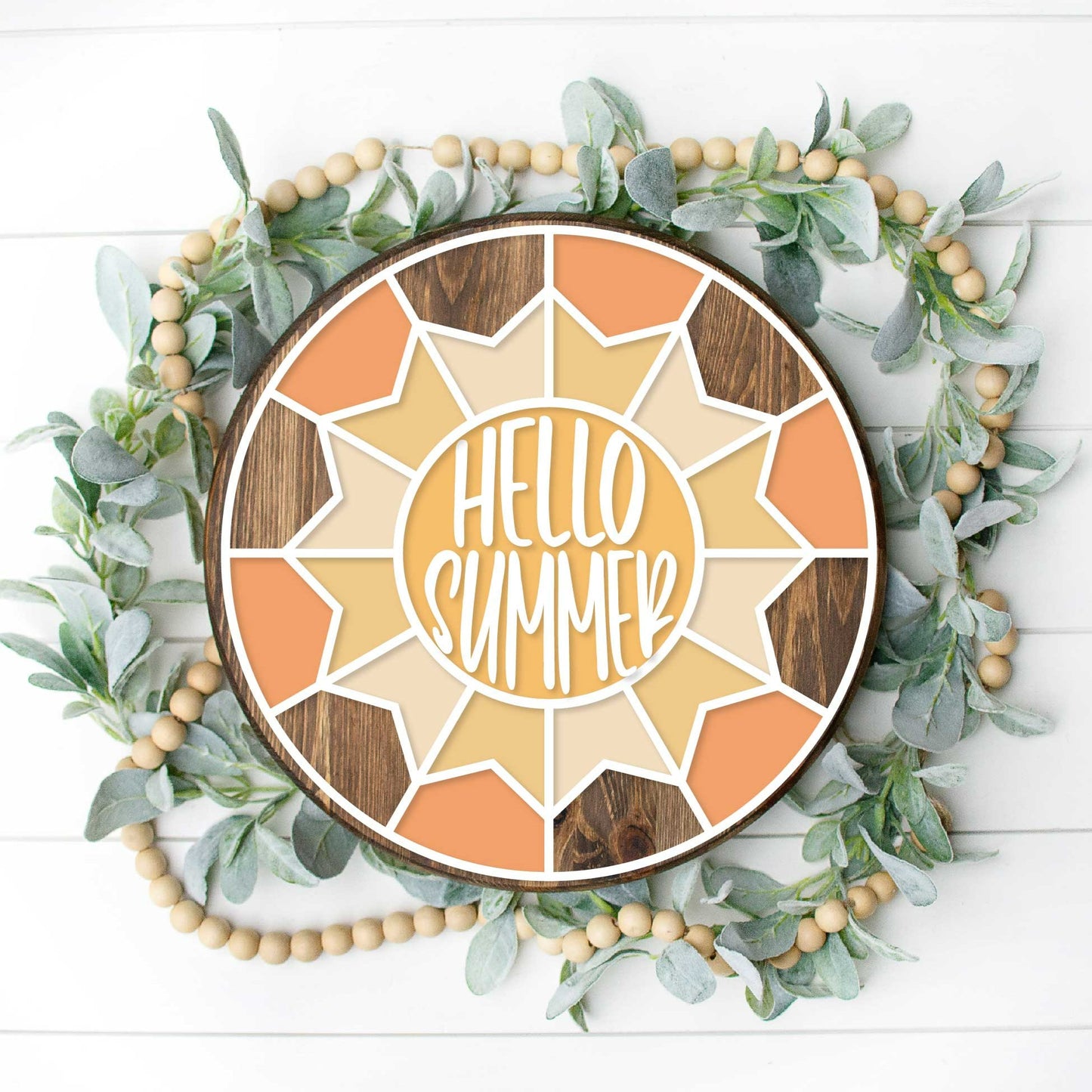 DIY Hello Summer Sun Quilt Door Hanger