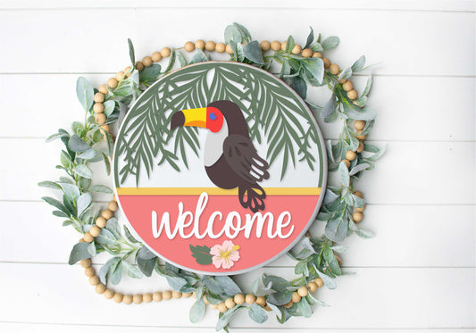 DIY Toucan Welcome Door Hanger
