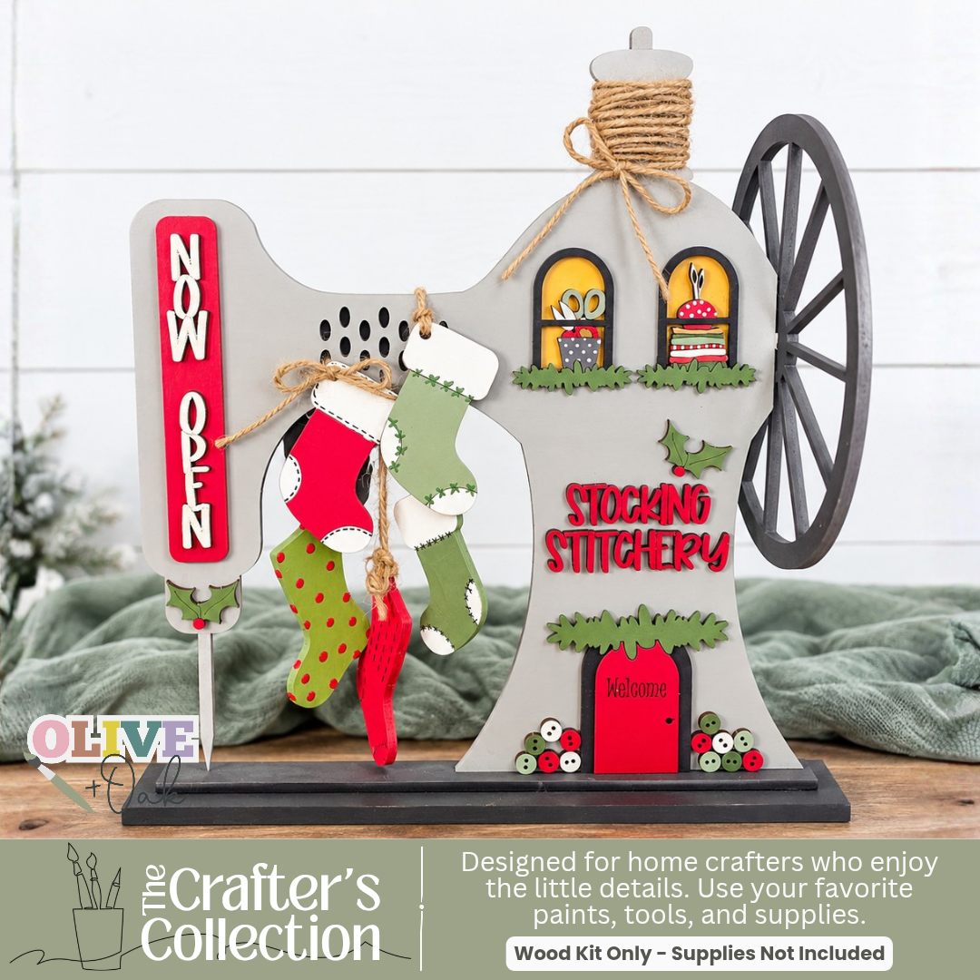 Stocking Stitchery Christmas Village Wood Kit