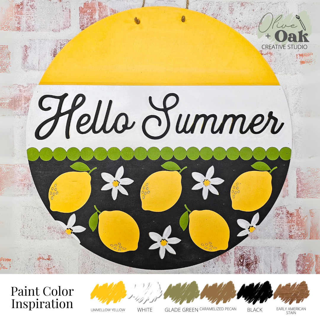 DIY Hello Summer Lemon Door Hanger