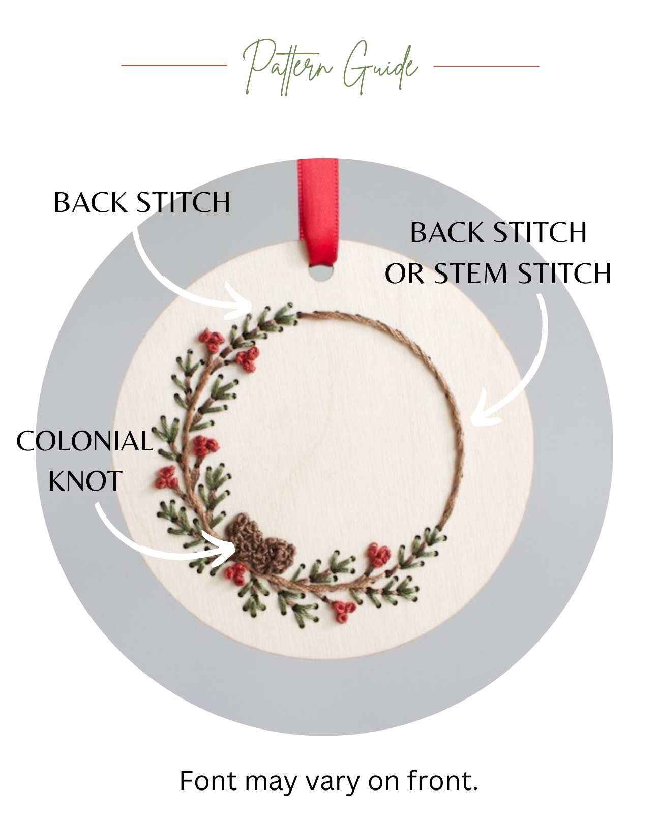 Wood
Embroidery Kit - Christmas Pine Wreath