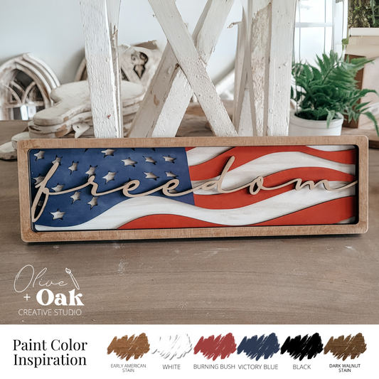 DIY Mini Freedom Flag Shelf Sitter