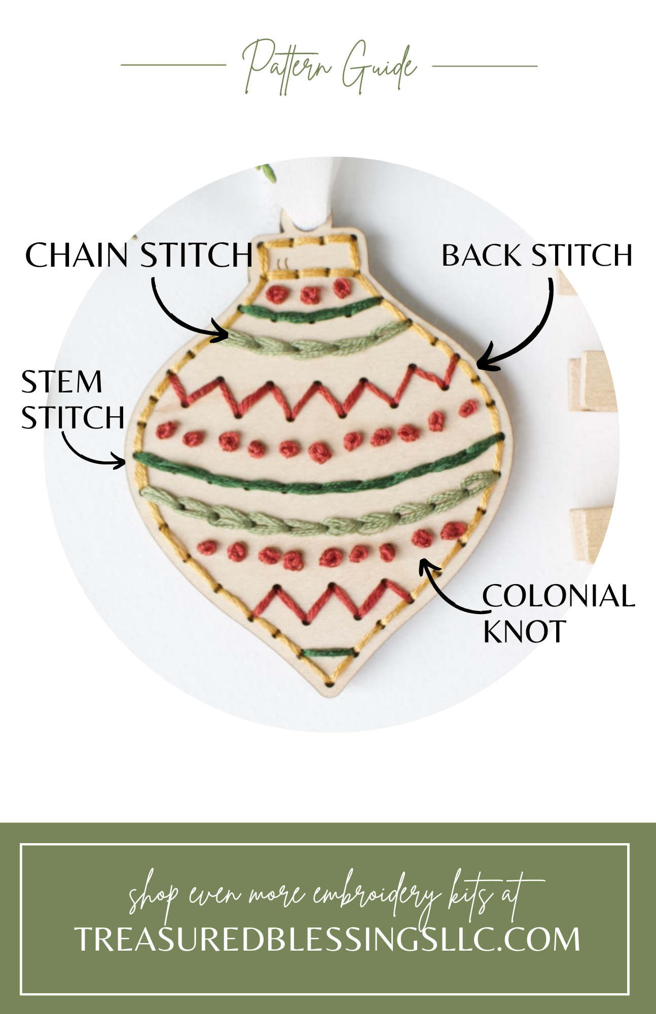 Wood Embroidery Kit - Ornament 3