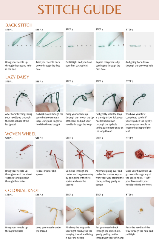 Wood Embroidery Kit - Floral Cross