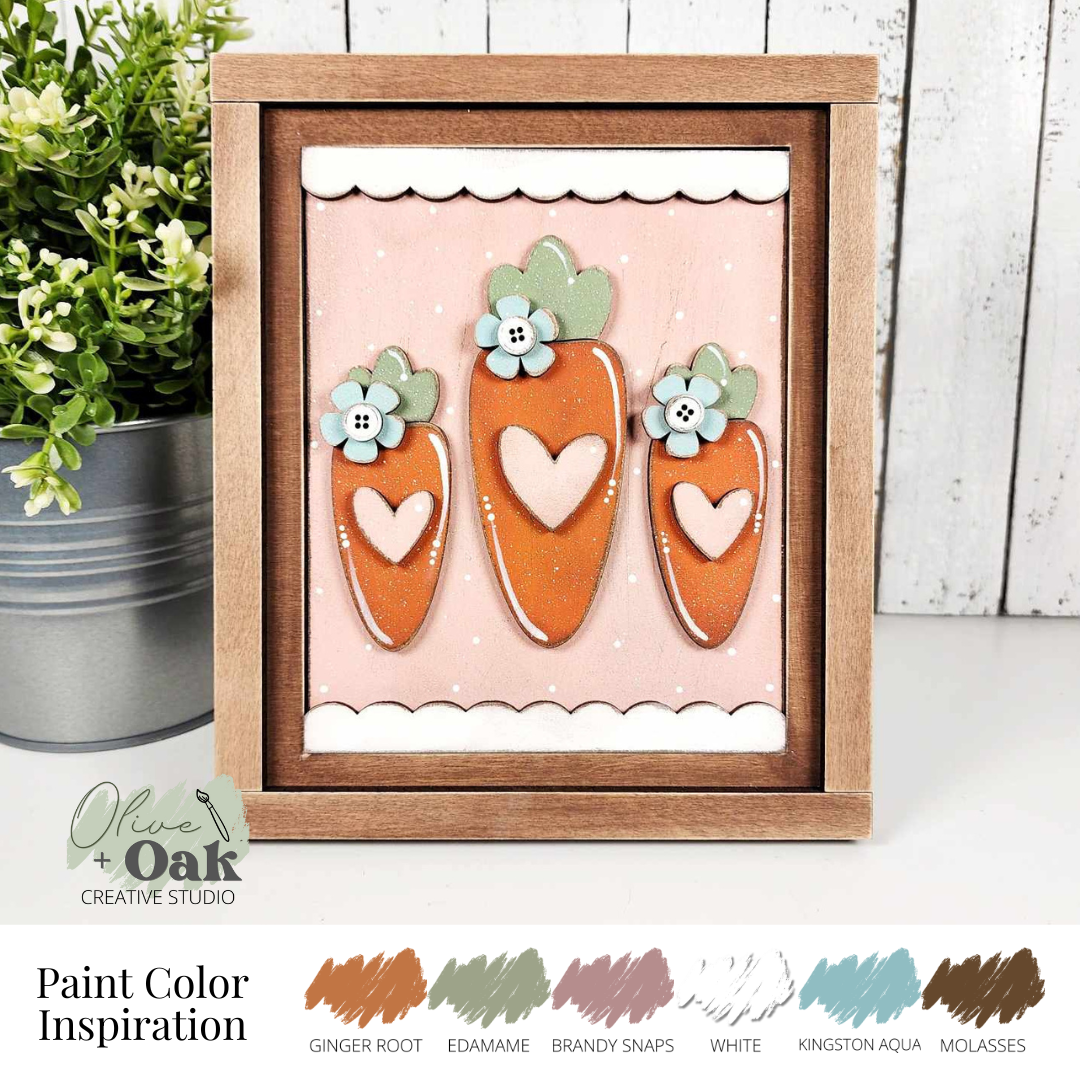 DIY Primitive Carrots Mini Sign *Insert ONLY*