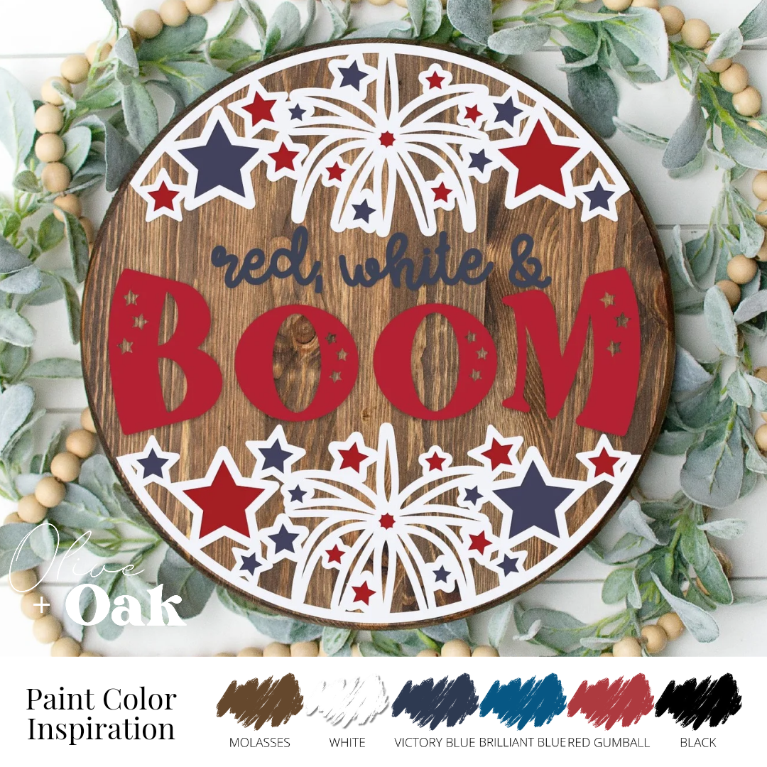 DIY Red White & Boom Door Hanger