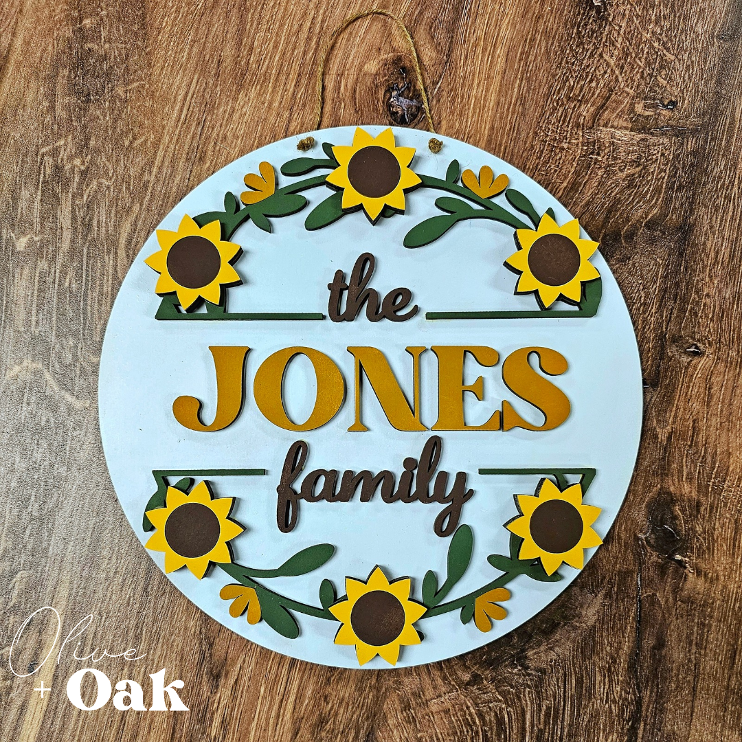 DIY Personalized Sunflower Door Hanger