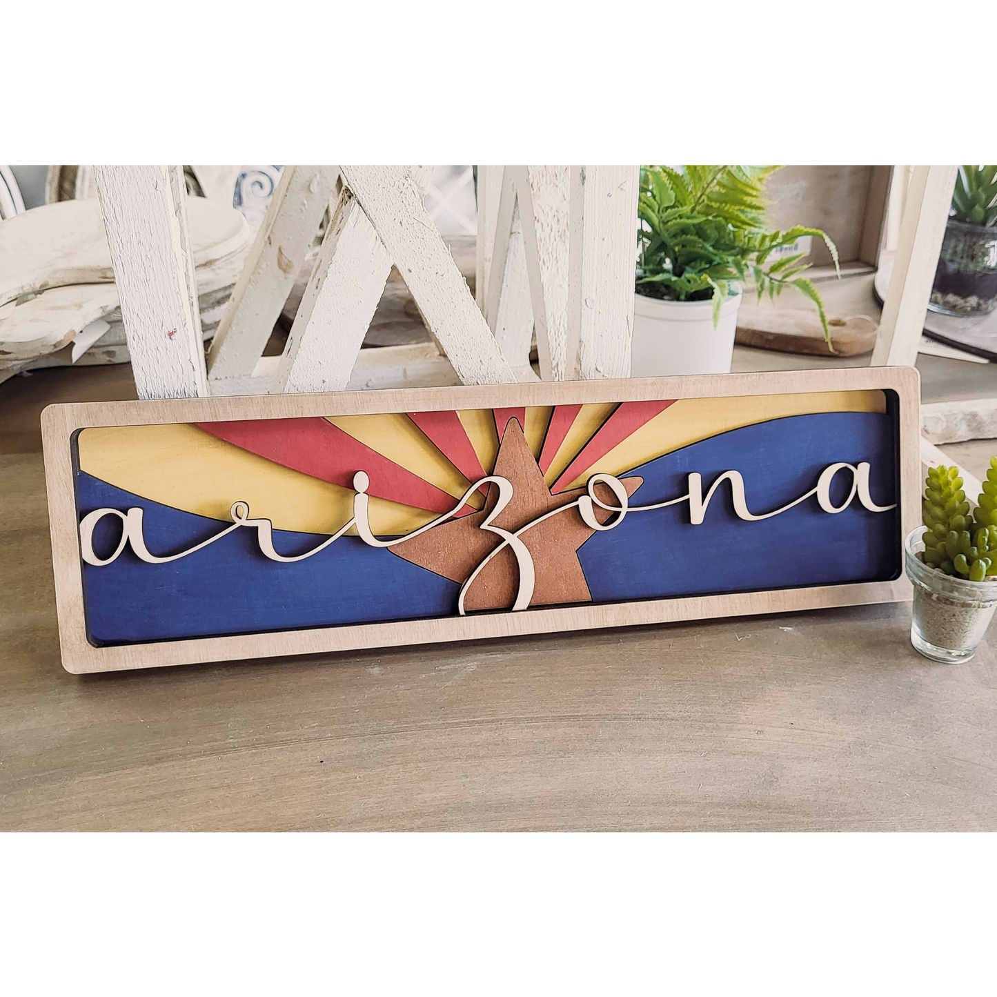 DIY Mini Arizona Flag Shelf Sitter