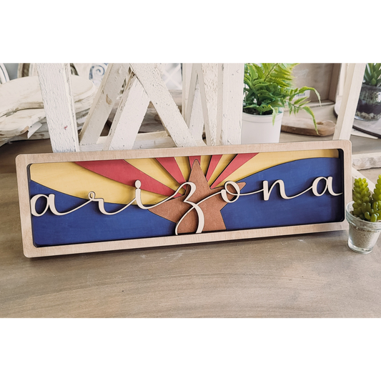 DIY Mini Arizona Flag Shelf Sitter