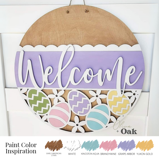 DIY Easter Egg Welcome Door Hanger