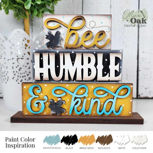 DIY Mini Bee Humble and Kind Shelf Sitter