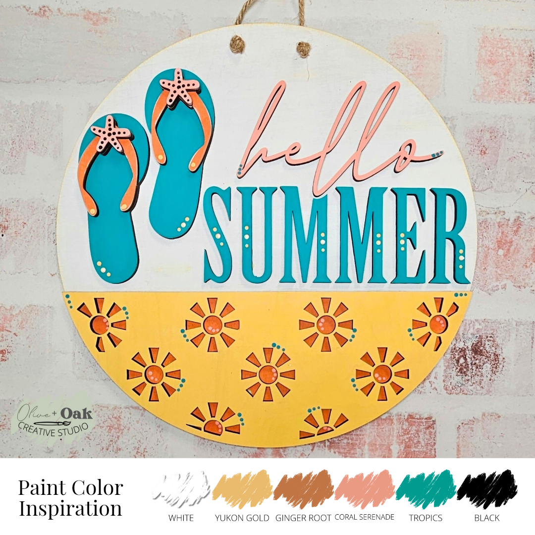DIY Hello Summer Flip-Flop Door Hanger