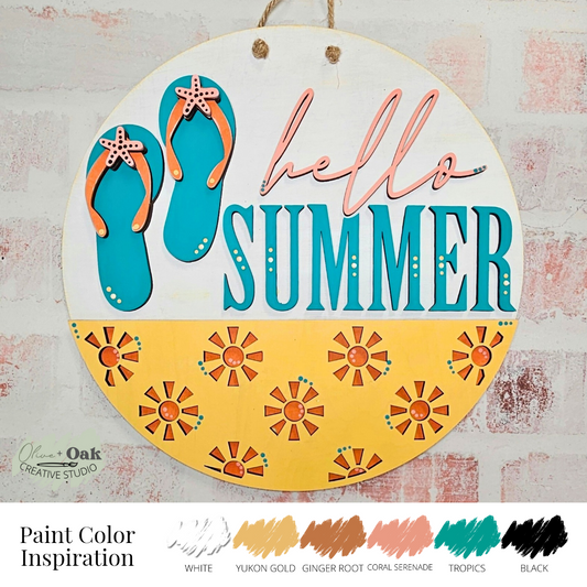 DIY Hello Summer Flip-Flop Door Hanger