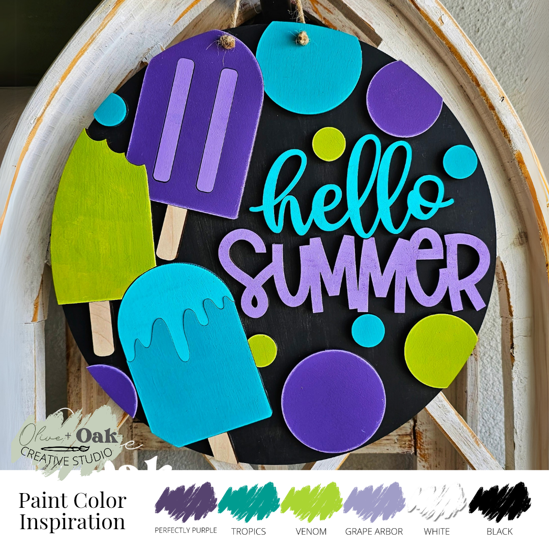 DIY Hello Summer Popsicles Door Hanger