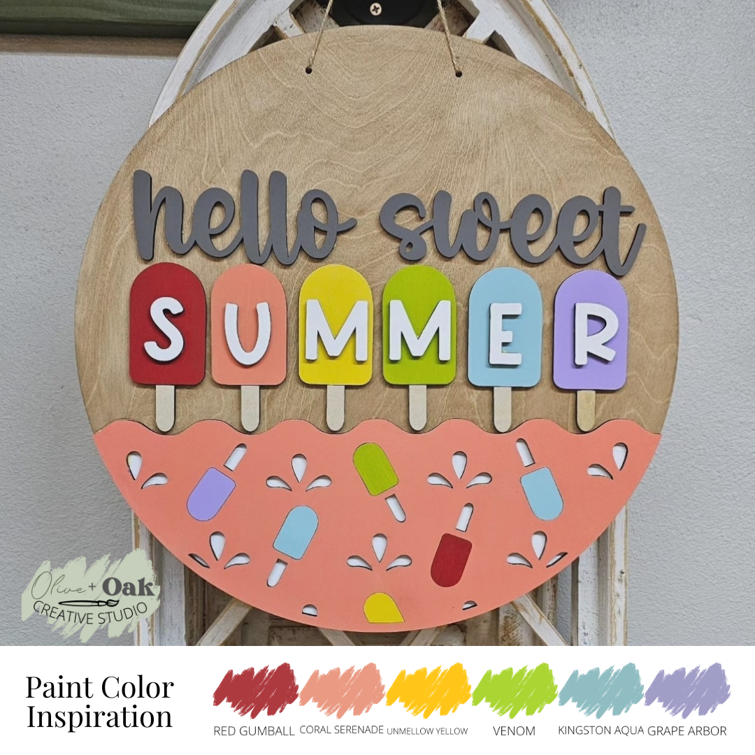 DIY Hello Sweet Summer Door Hanger