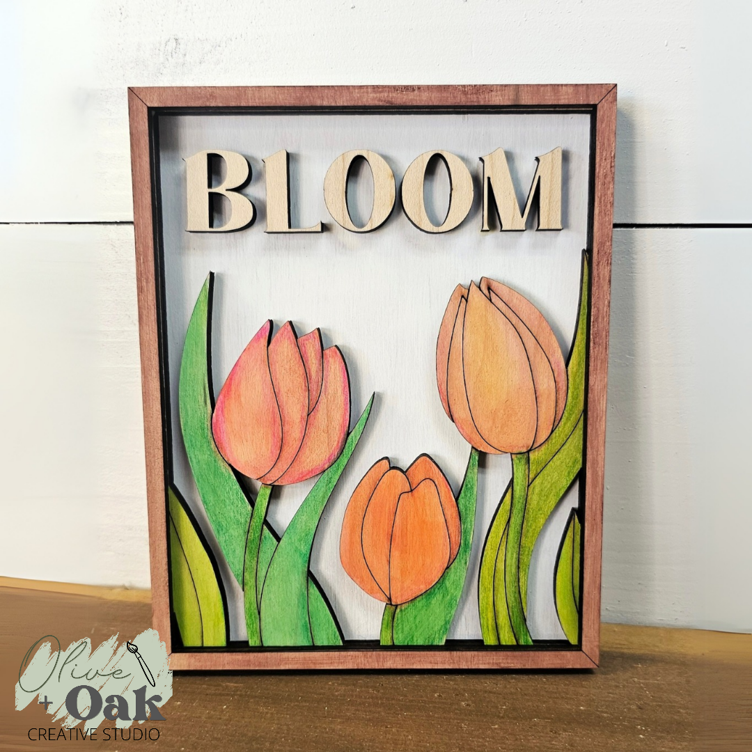 DIY Watercolor Bloom Tulip Sign