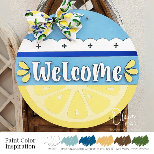 DIY Welcome Lemon Slice Door Hanger