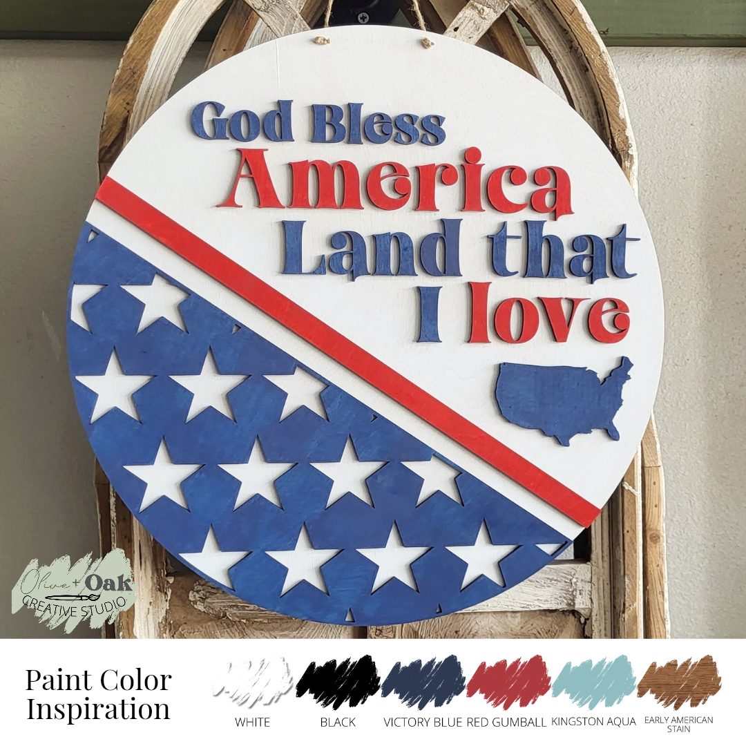 DIY Land that I Love Door Hanger
