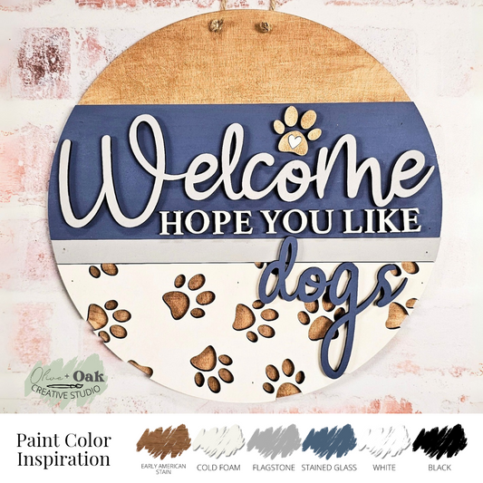 DIY Hope You Like Dogs Door Hanger
