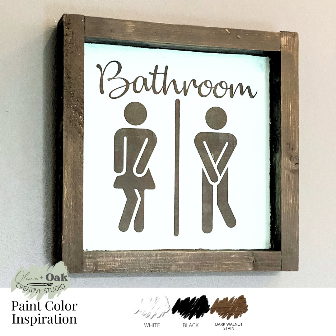 DIY His & Hers Bathroom Framed Sign