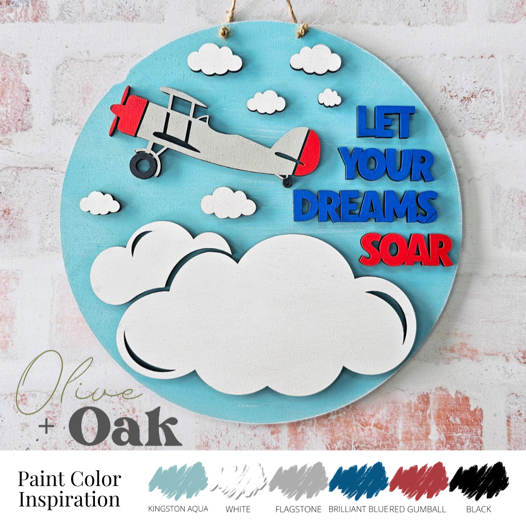 DIY Let Your Dreams Soar Airplane Round Hanger